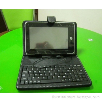 Leather Case +Micro USB Keyboard + Stylus Pen Keyboard Case for 7inch Tablet PC (007)